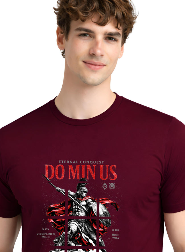 Men Maroon Printed Casual T-Shirt