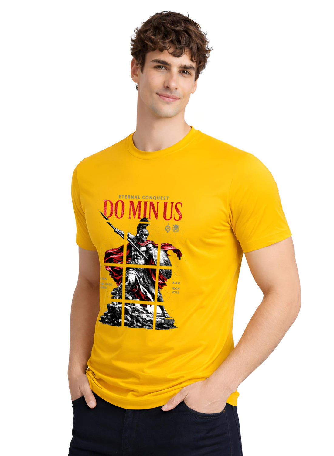 Men Mustard Printed Casual T-Shirt