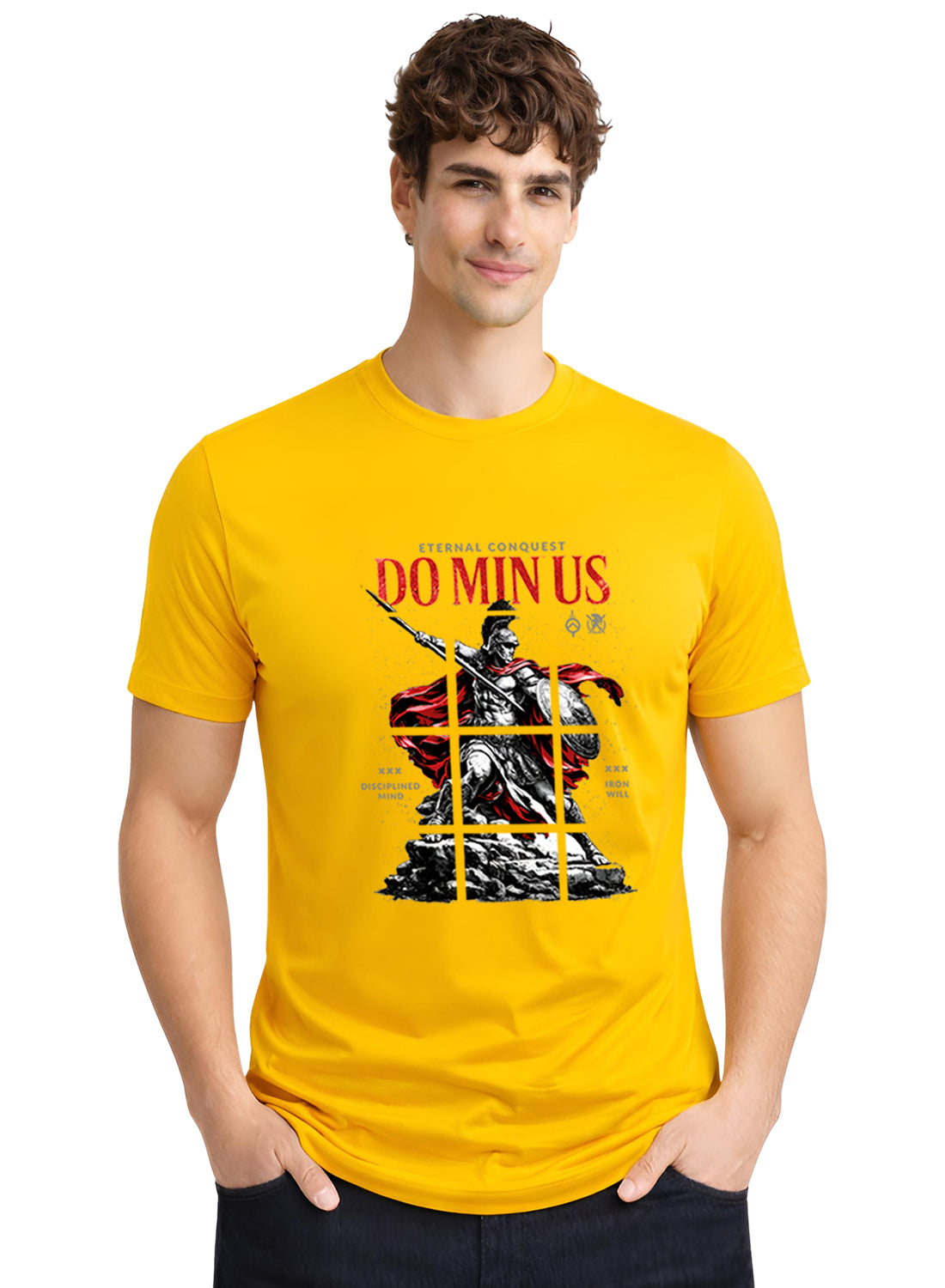 Men Mustard Printed Casual T-Shirt
