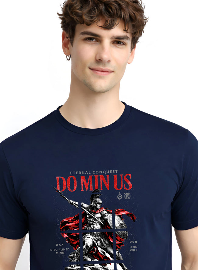 Men Navy Printed Casual T-Shirt