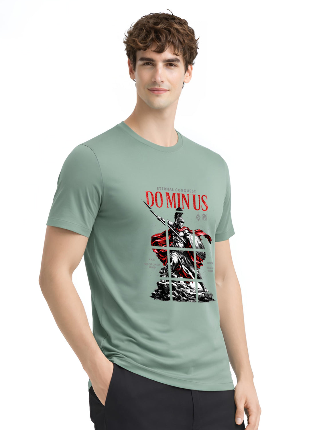 Men Green Printed Casual T-Shirt