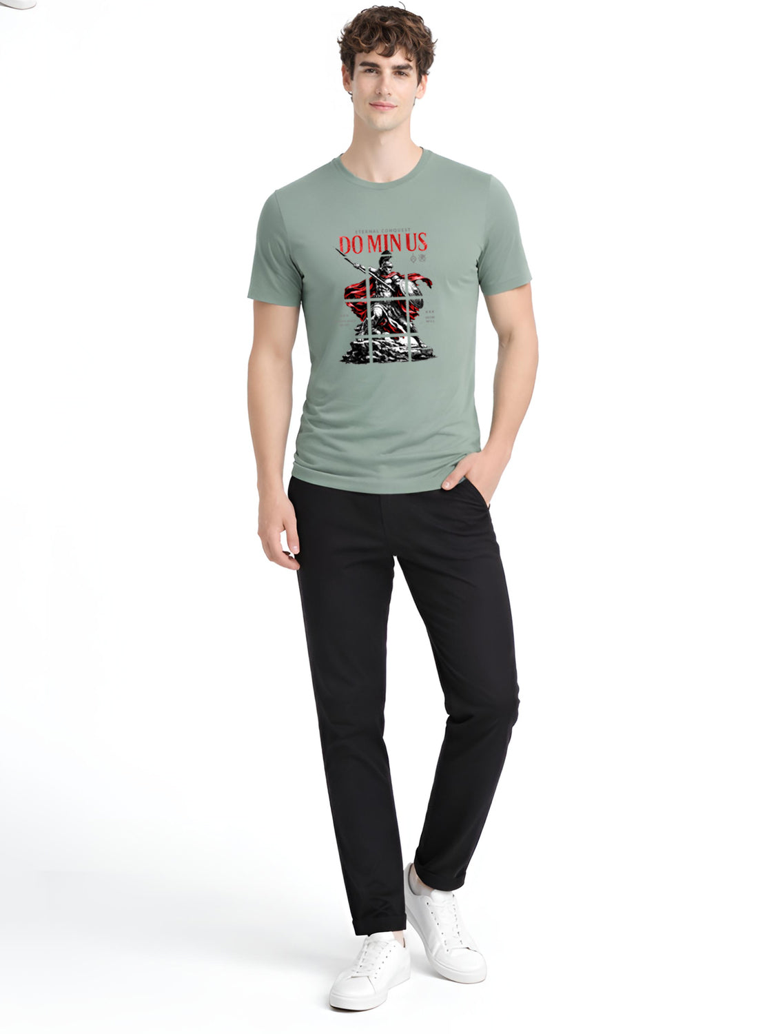Men Green Printed Casual T-Shirt