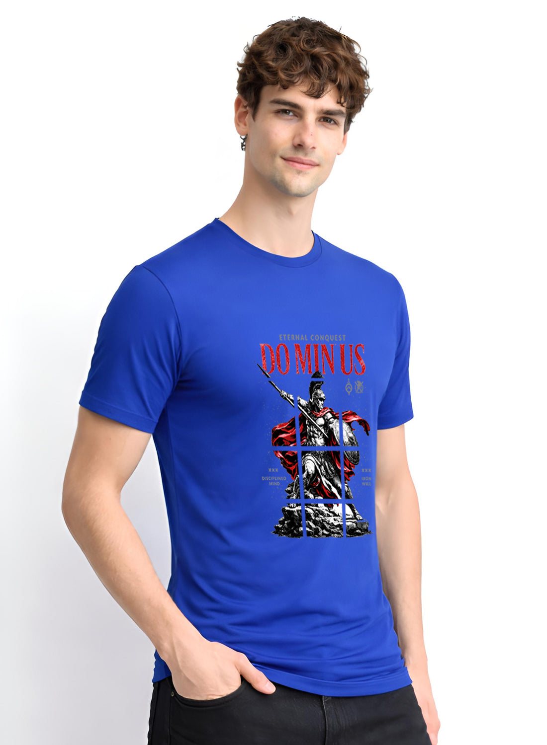 Men Blue Printed Casual T-Shirt