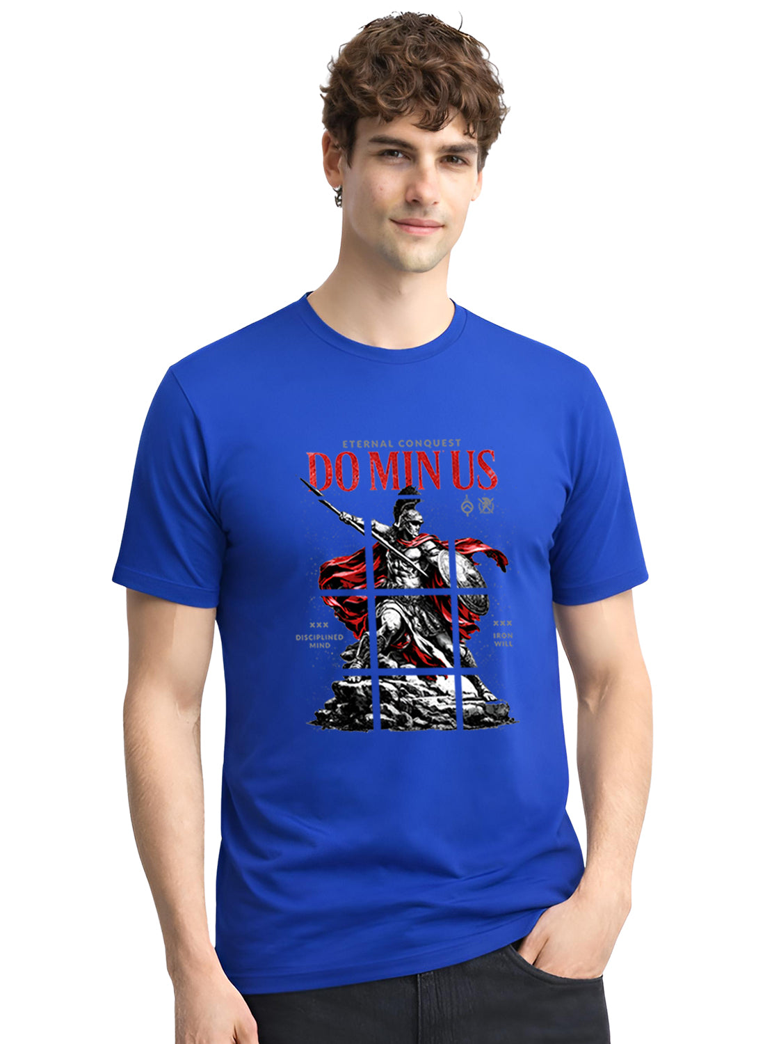 Men Blue Printed Casual T-Shirt
