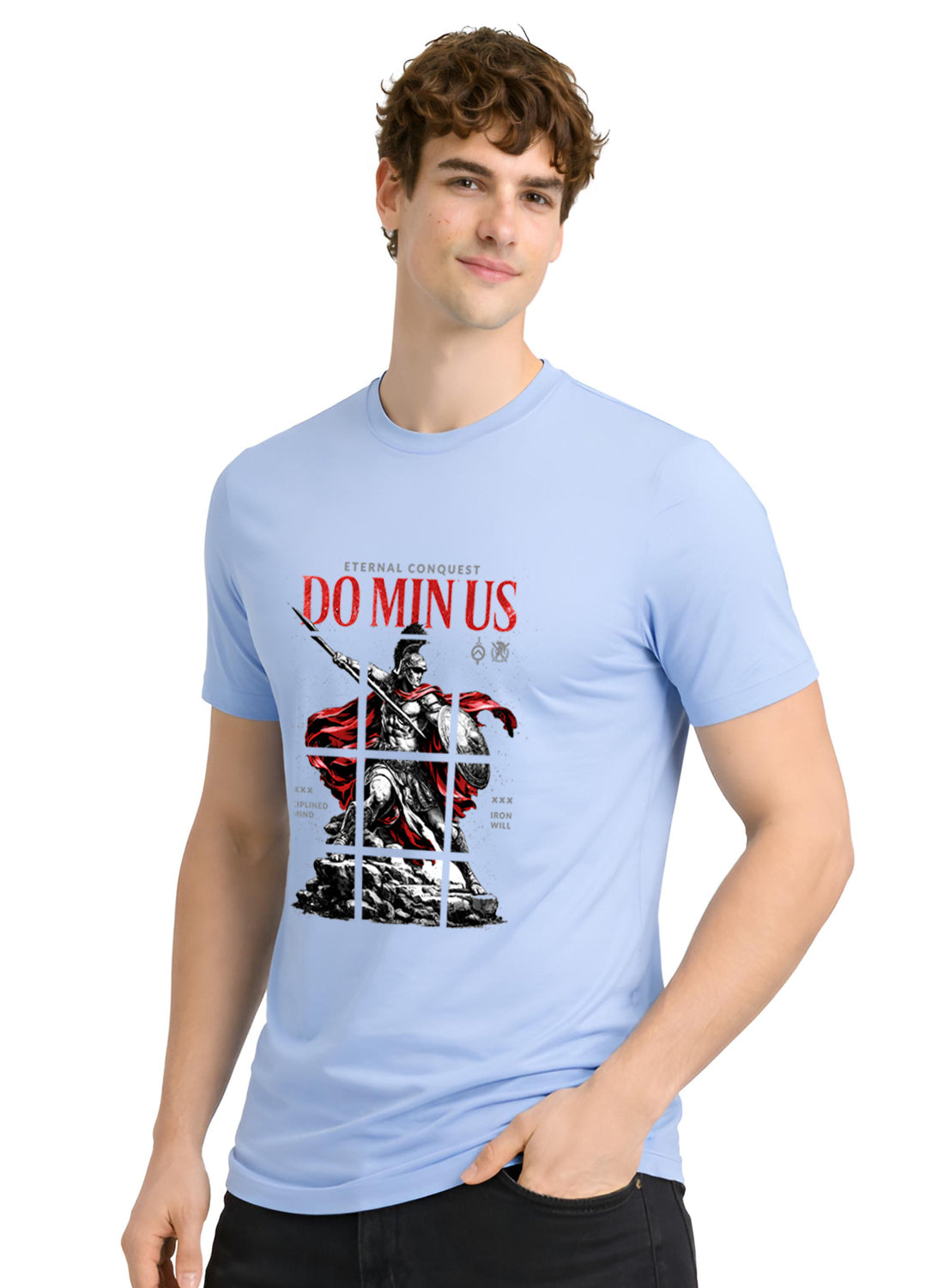 Men Blue Printed Casual T-Shirt