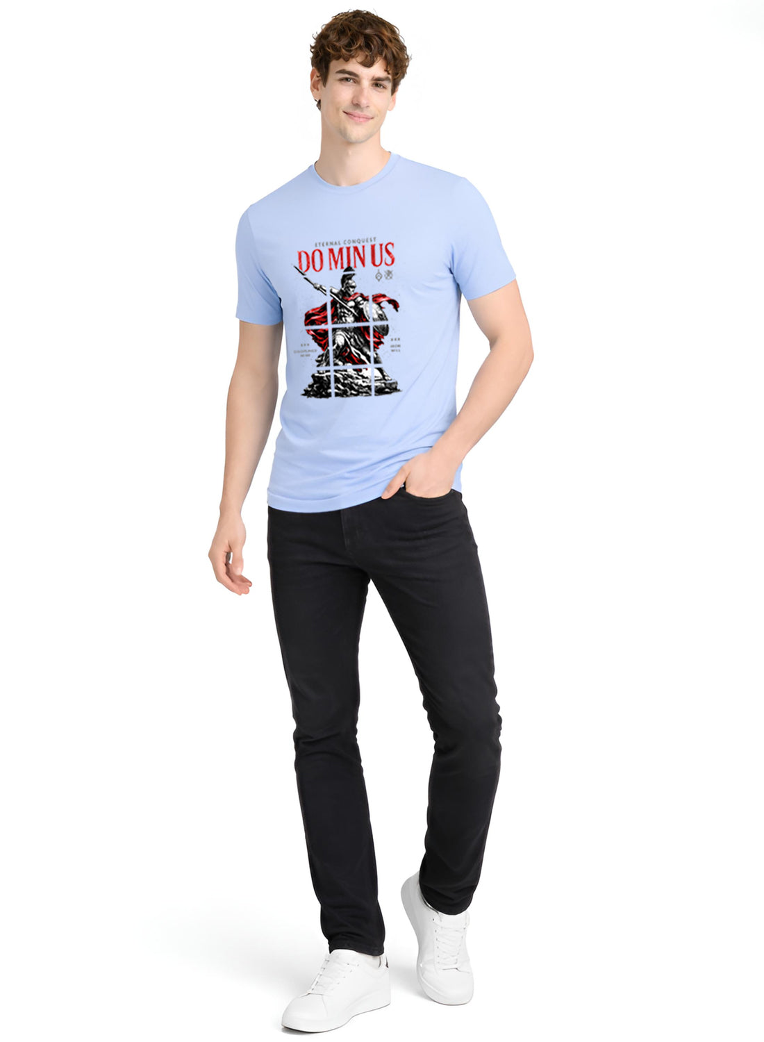 Men Blue Printed Casual T-Shirt