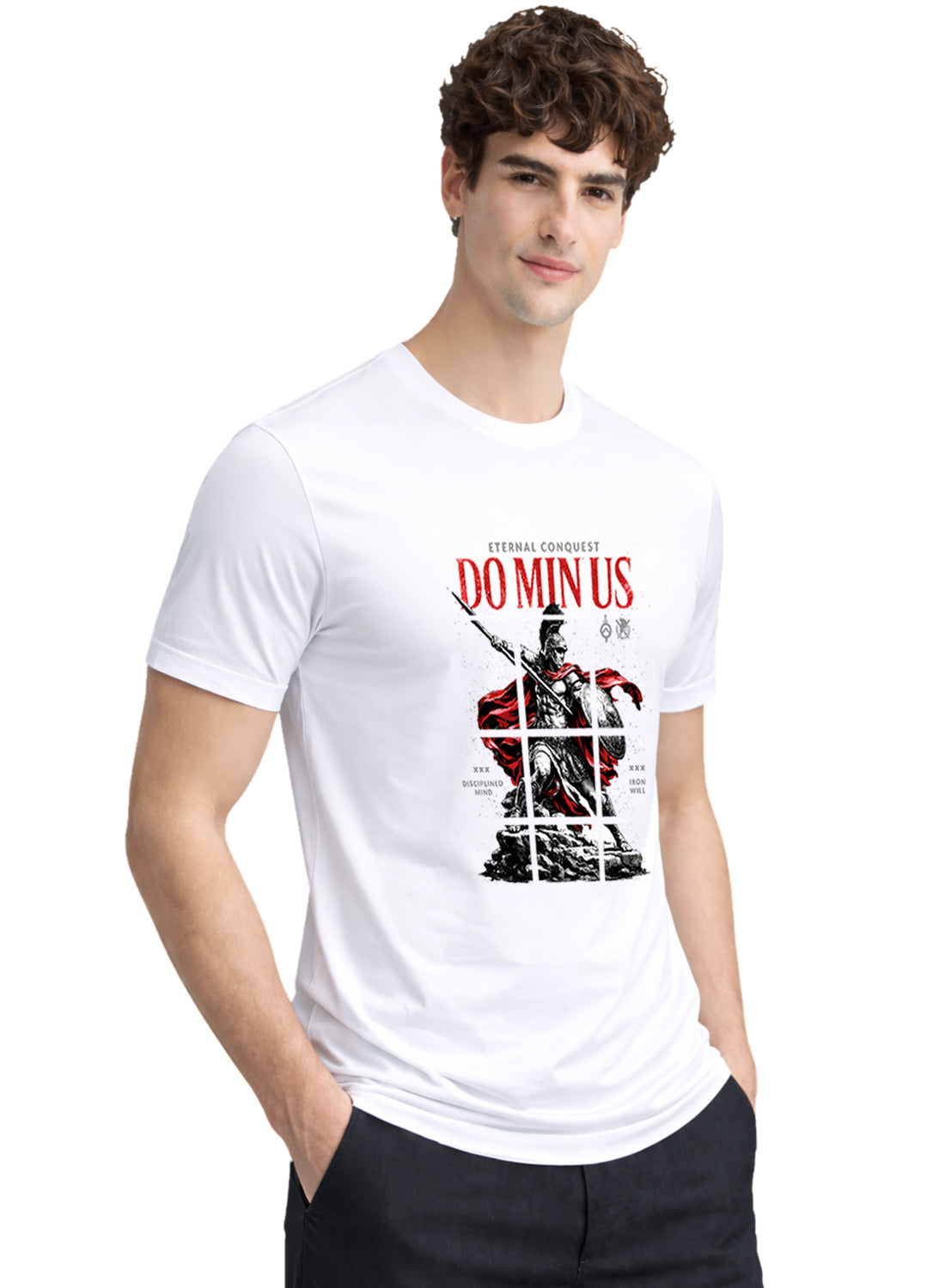 Men White Printed Casual T-Shirt