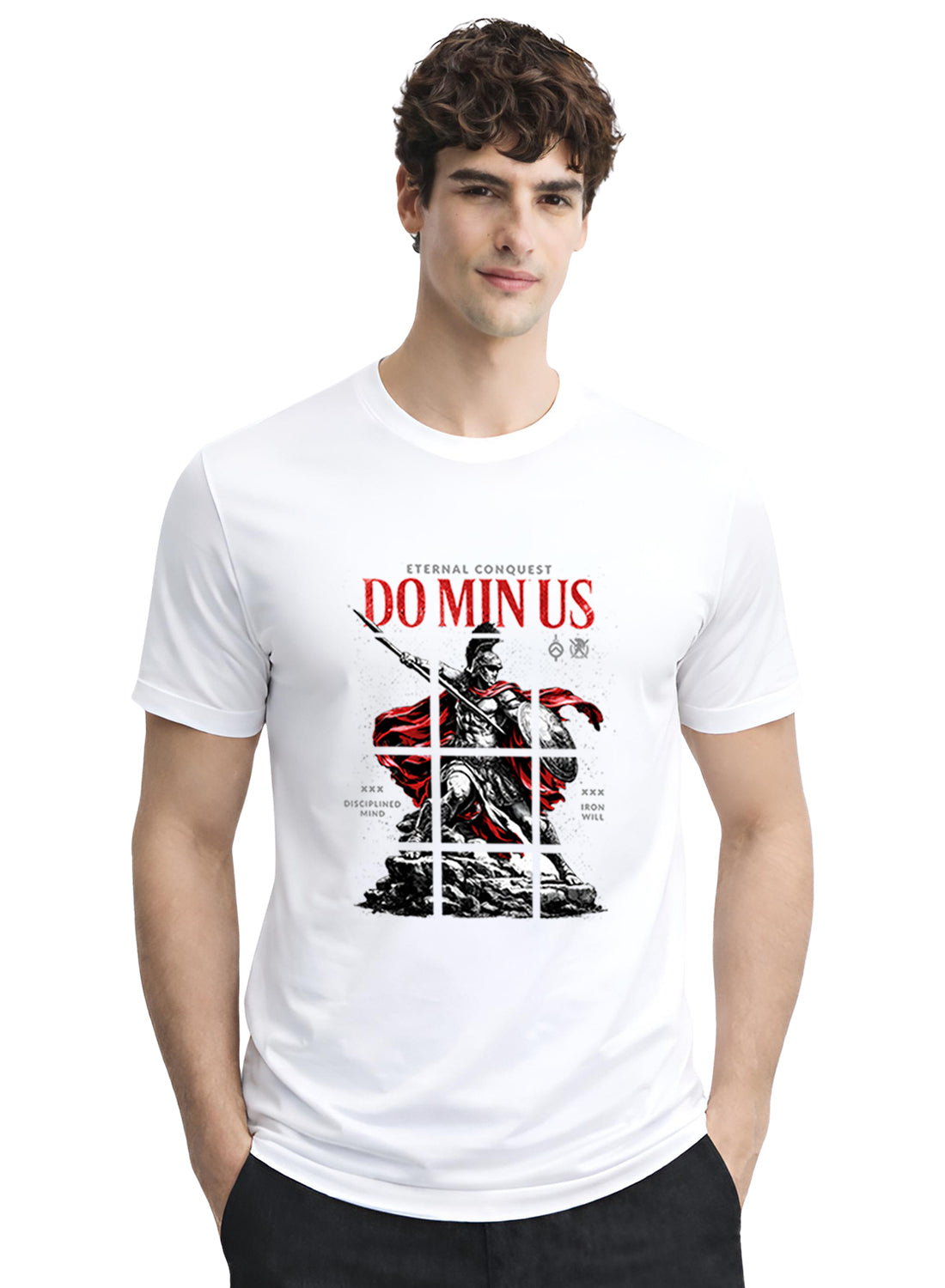 Men White Printed Casual T-Shirt
