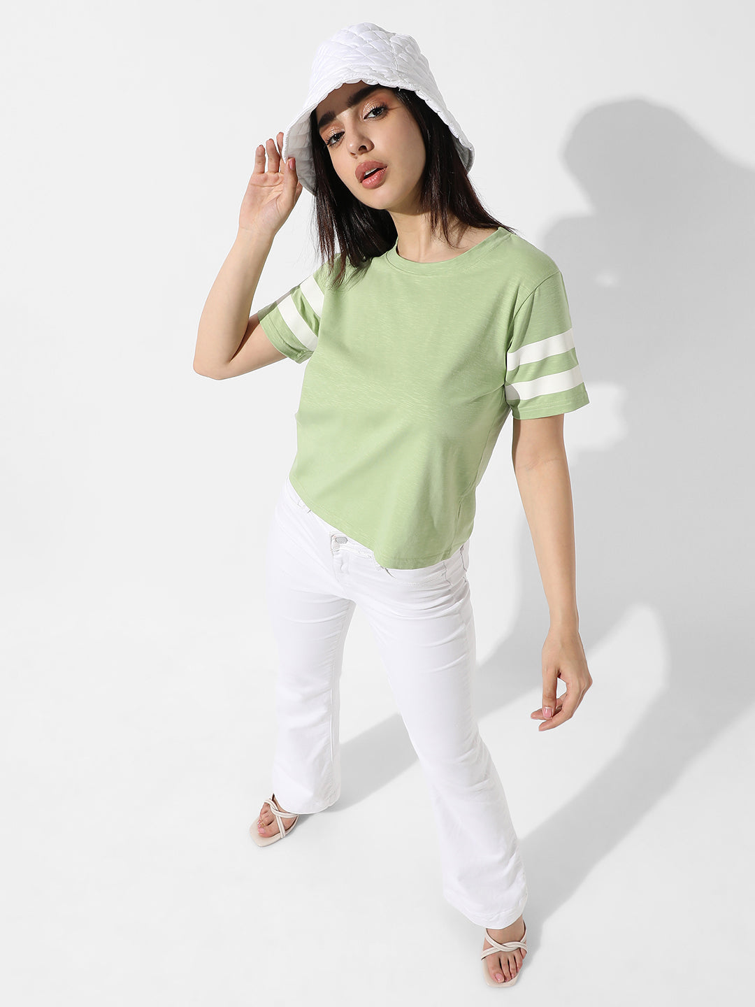 Women Green Solid Boxy Top