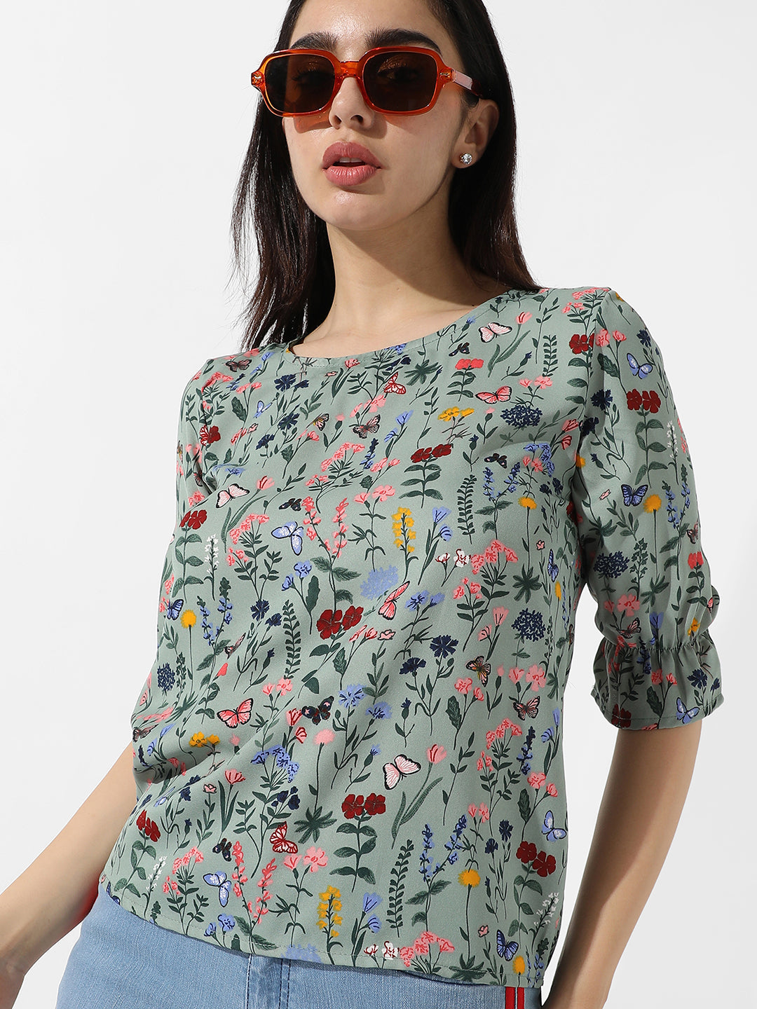 Women Multi Botanical Print Top