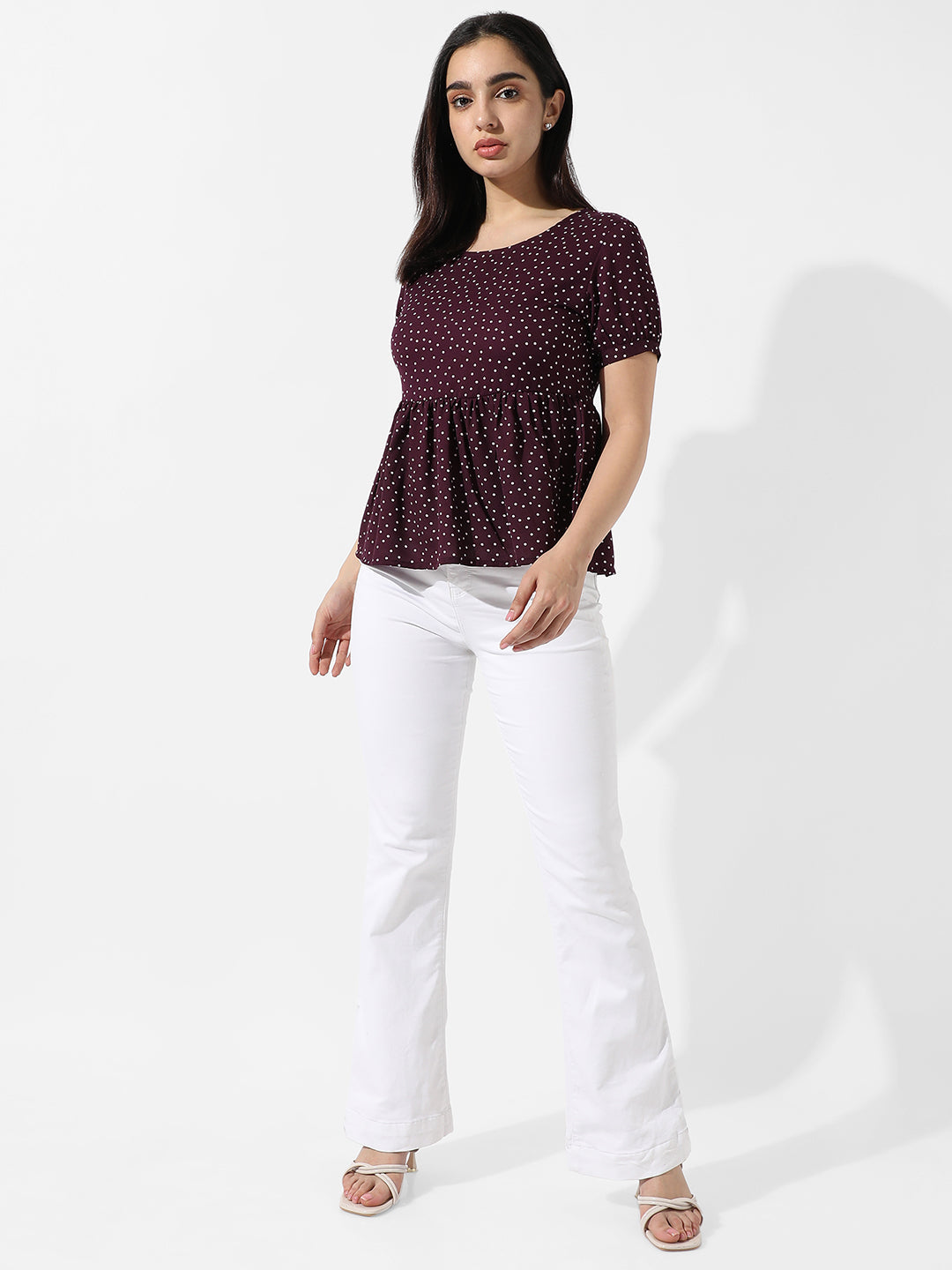 Women Red Polka Dot Top
