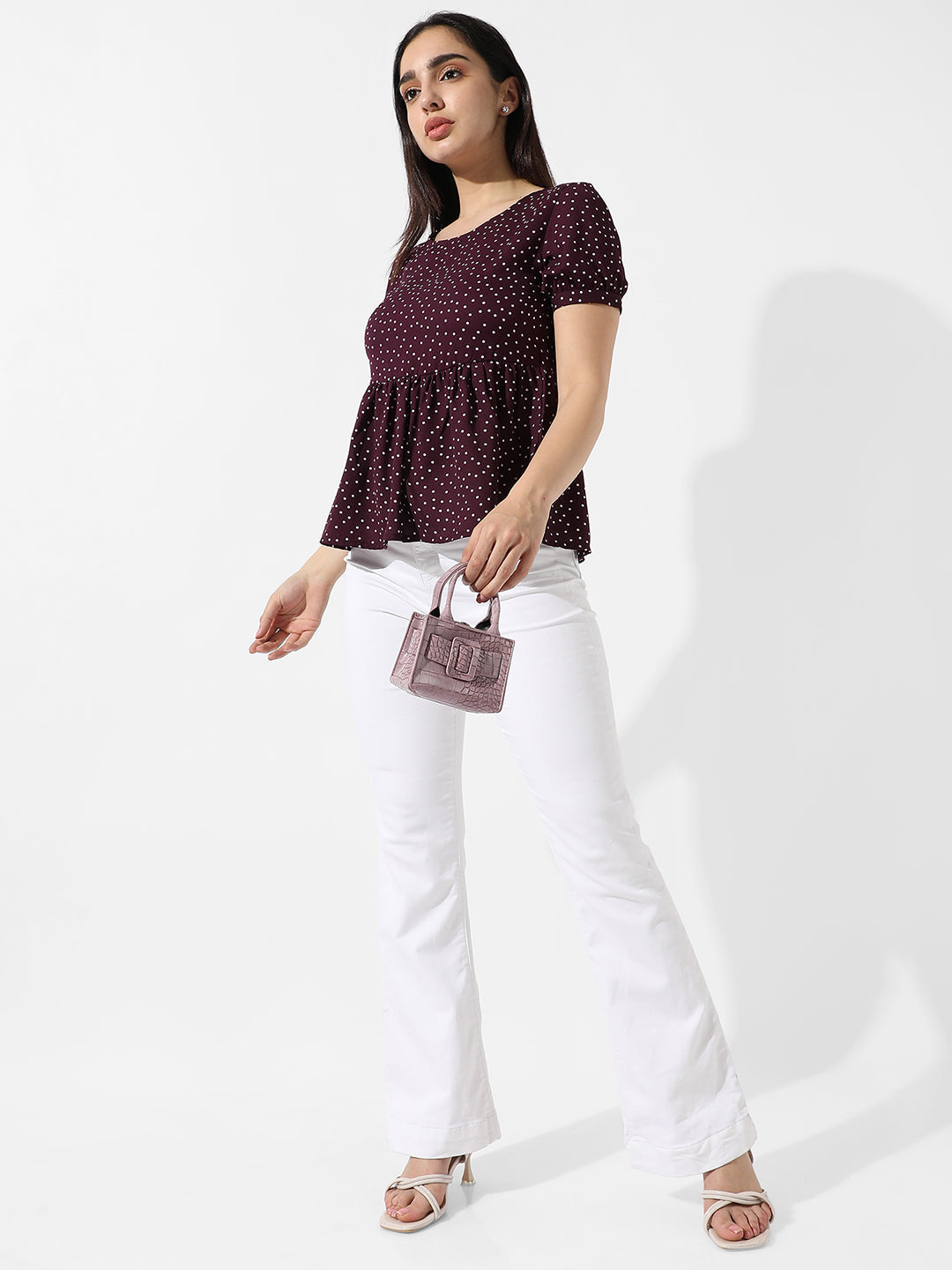 Women Red Polka Dot Top