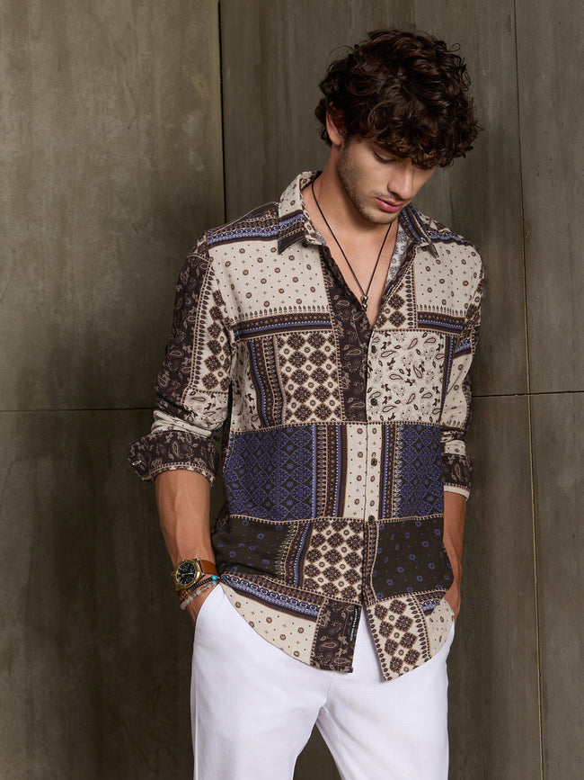 Men Multi Print Full Sleeve Casual Shirt