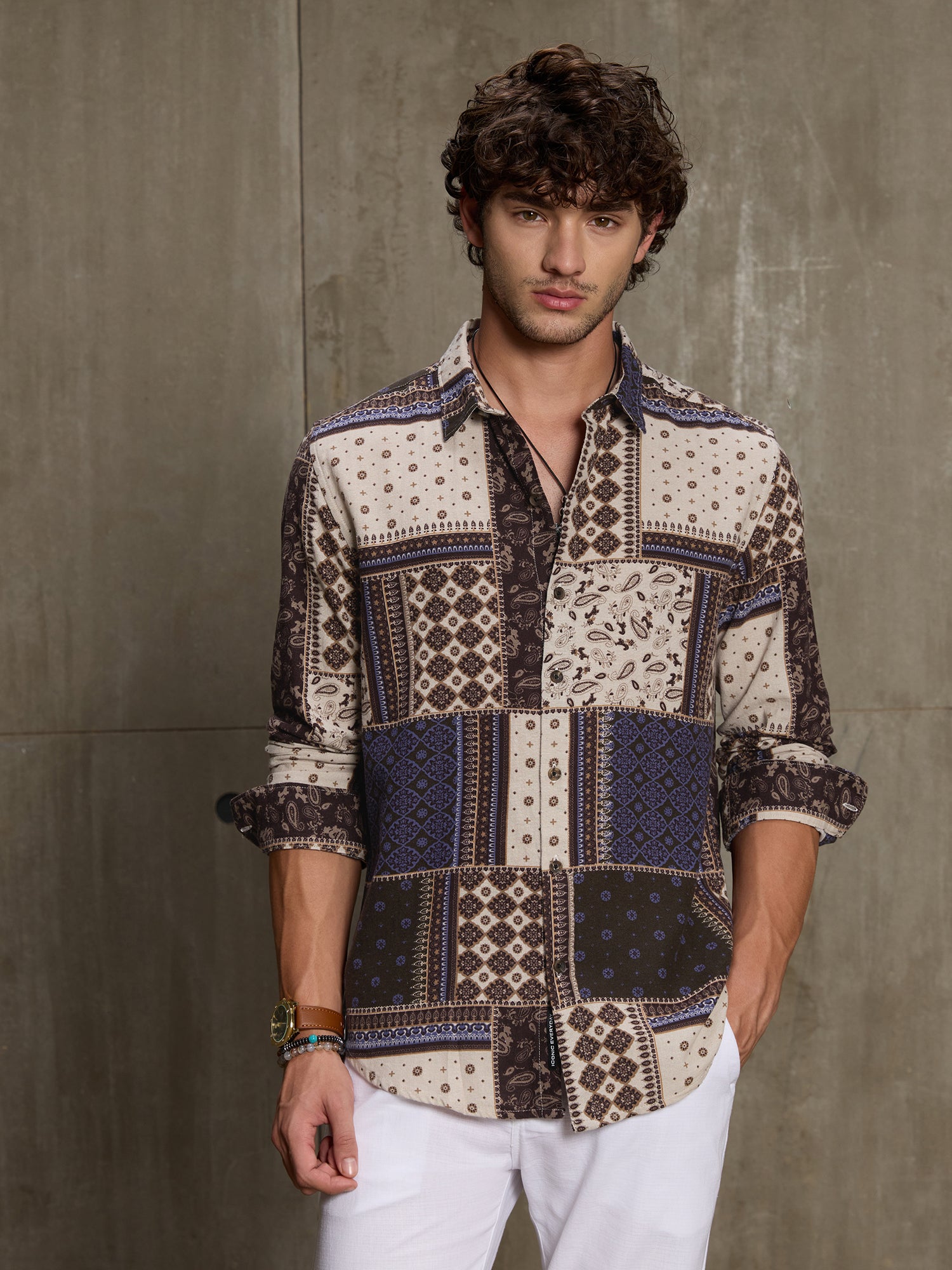 Men Multi Print Full Sleeve Casual Shirt