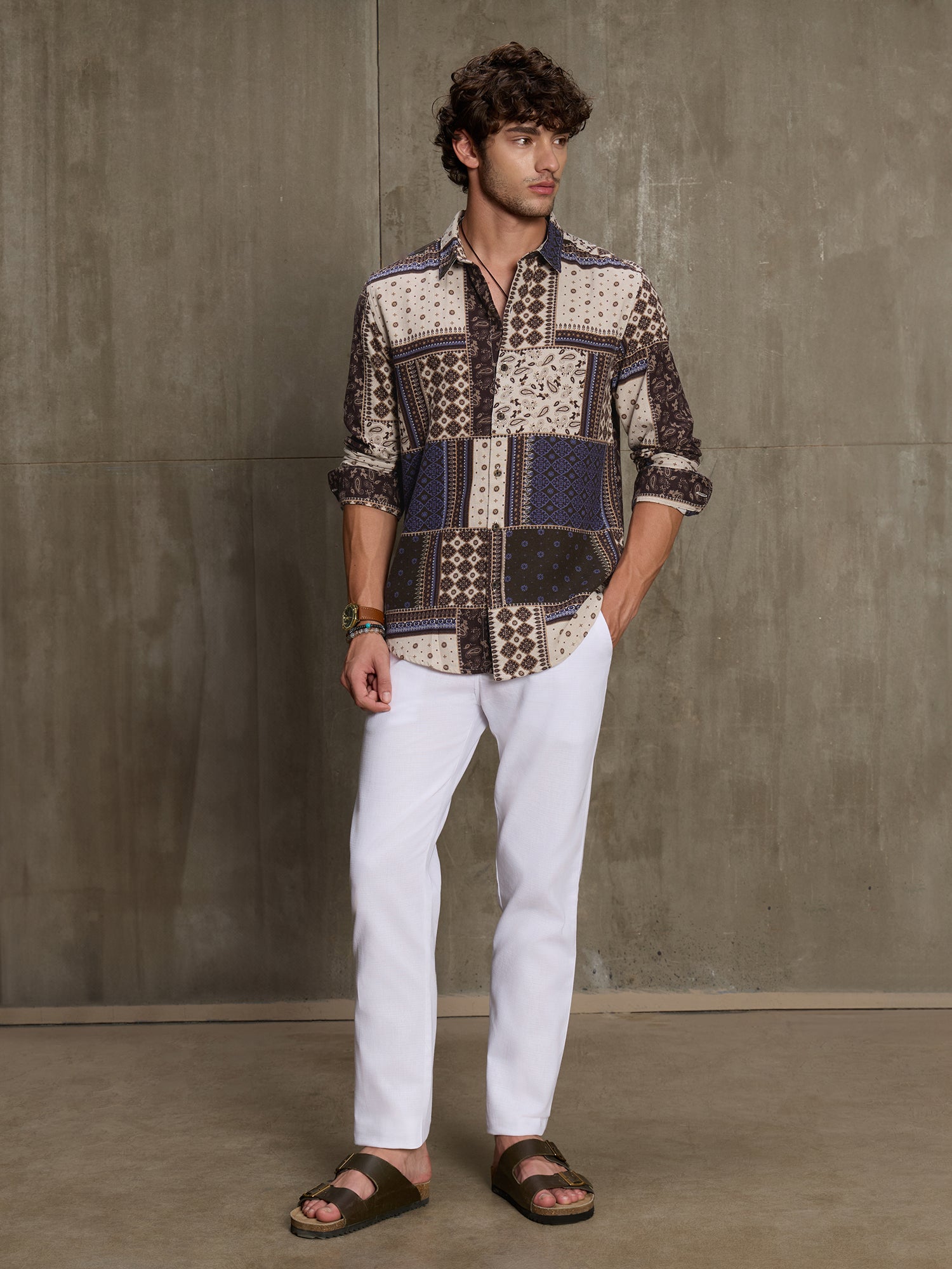 Men Multi Print Full Sleeve Casual Shirt