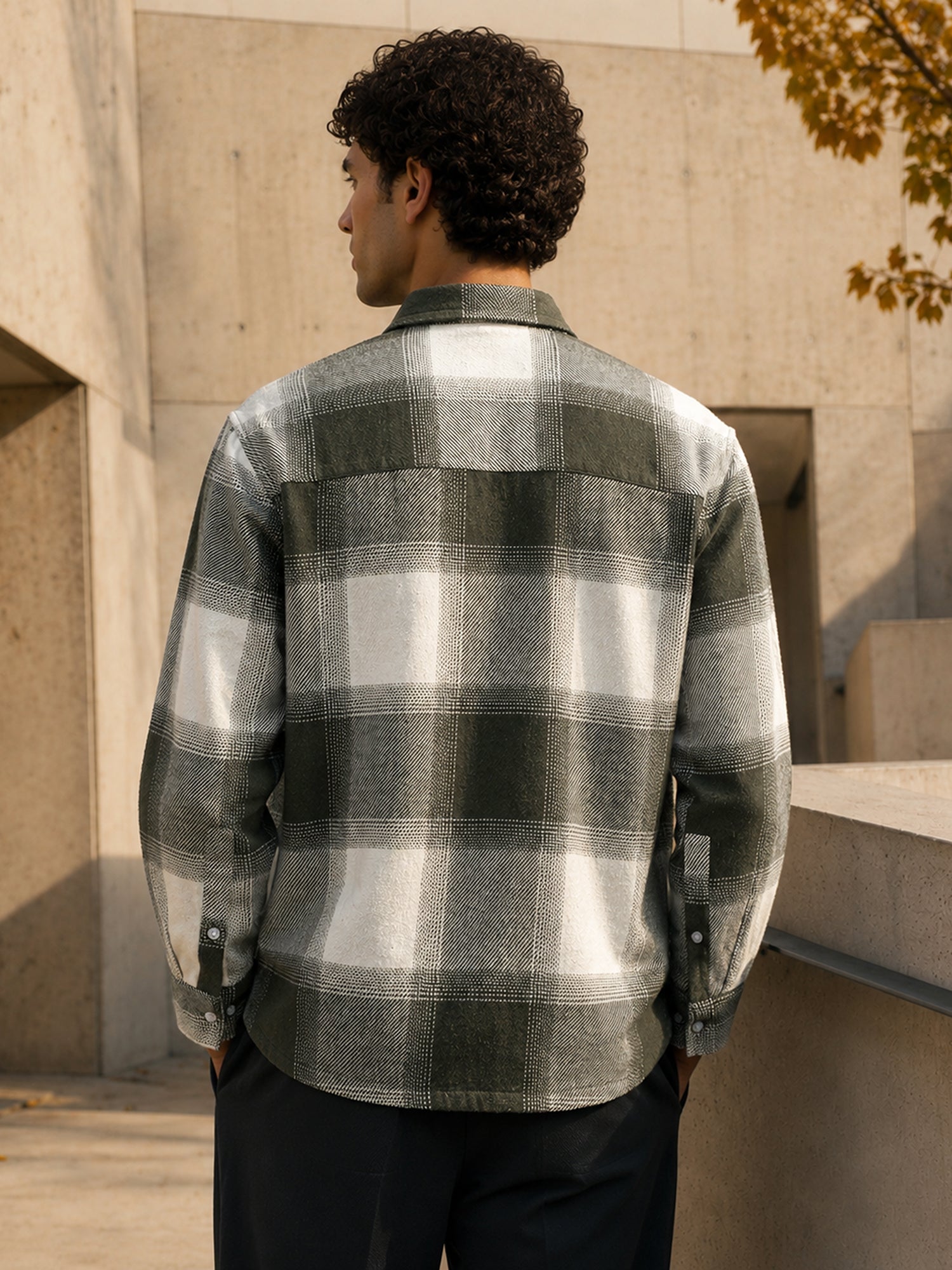 Men Green Tartan Checked Shirt