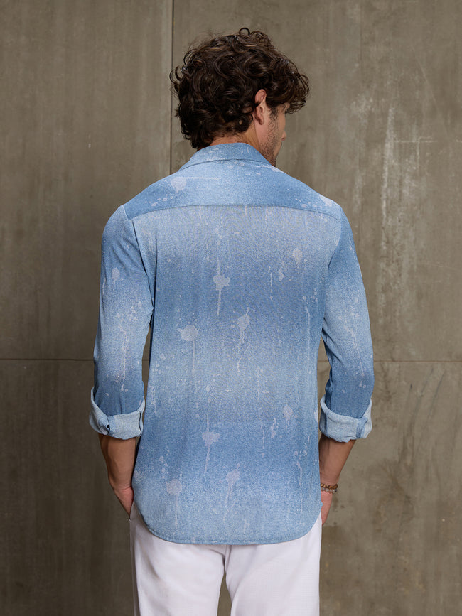 Men Light Blue Casual Shirt