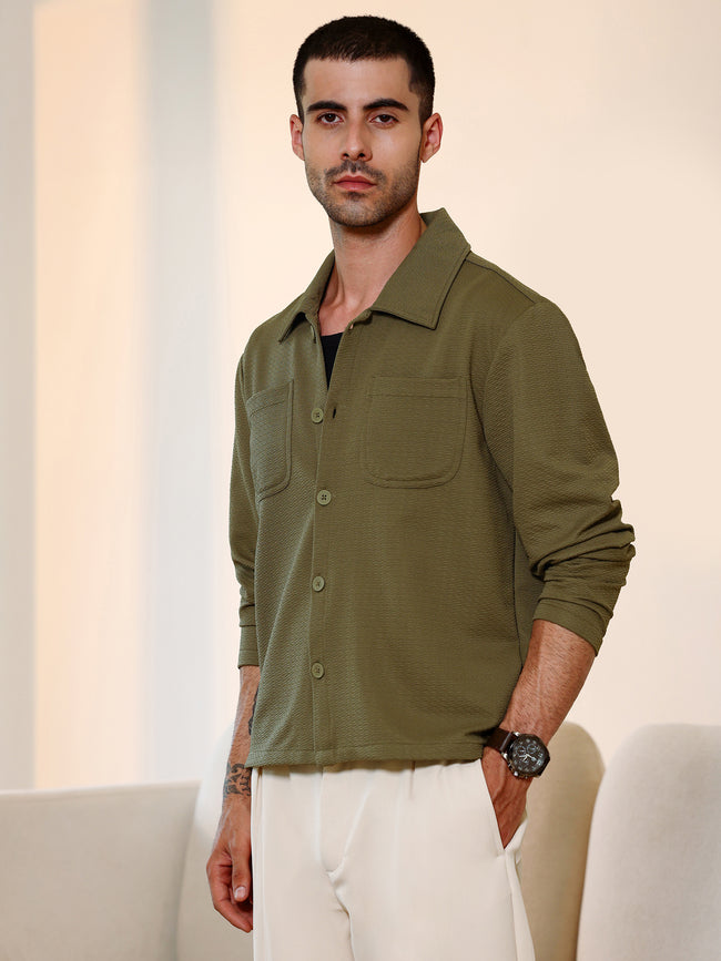 Men Green Casual Shirt