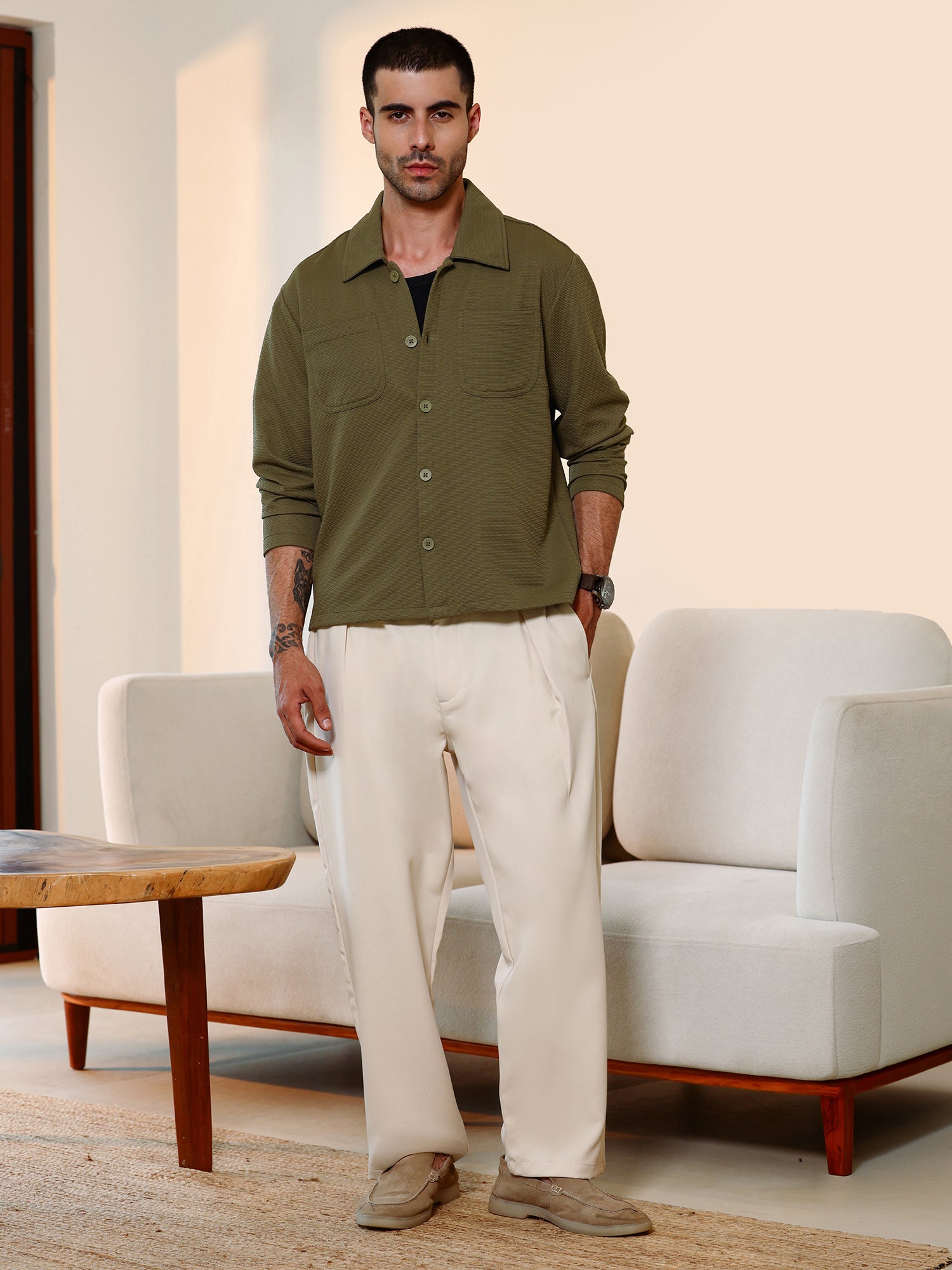 Men Green Casual Shirt