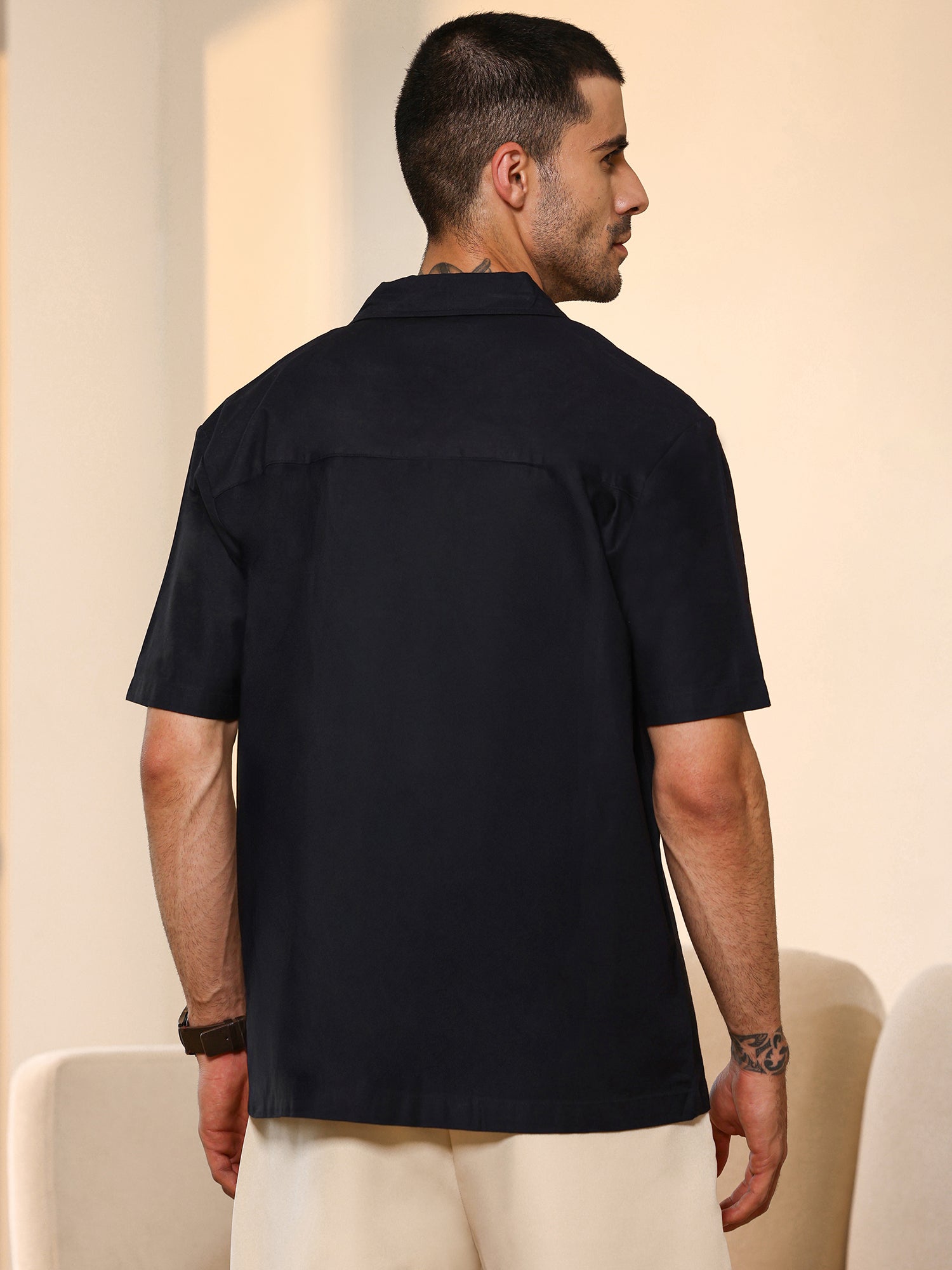 Men Navy  Casual Shirt