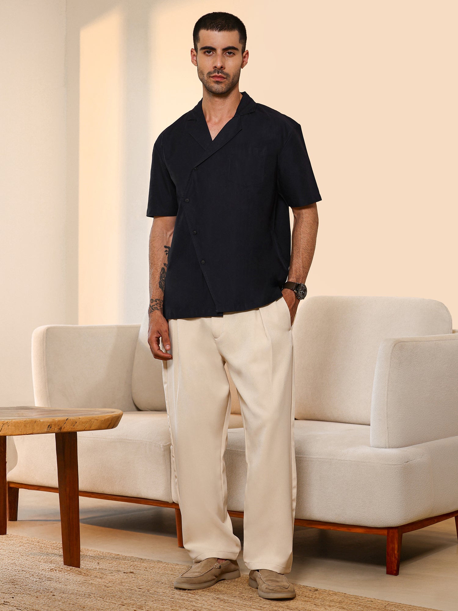 Men Navy  Casual Shirt