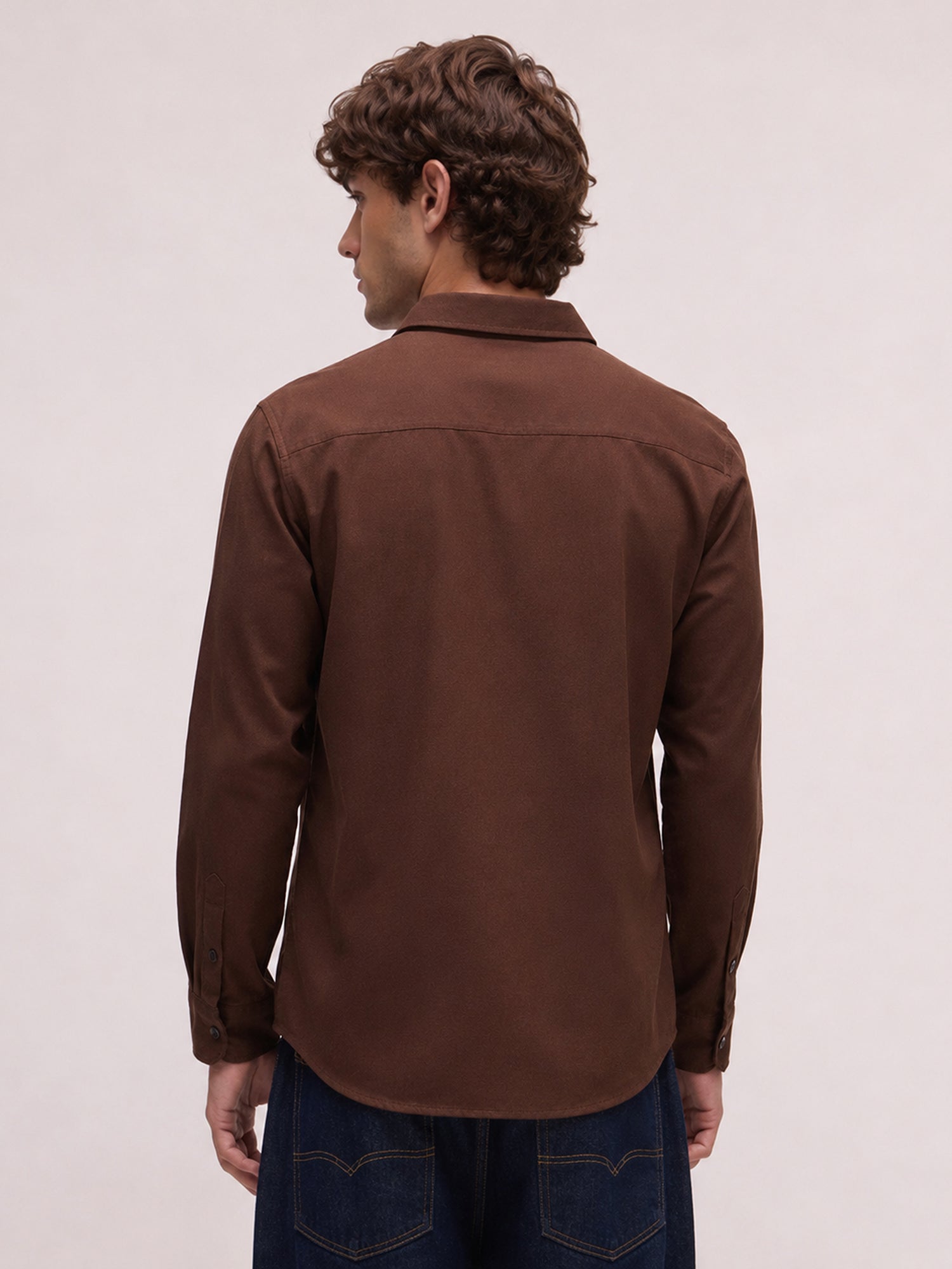 Men Brown Solid Shirt