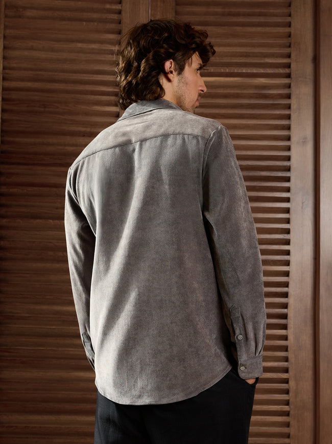 Men Grey Textured Shirt