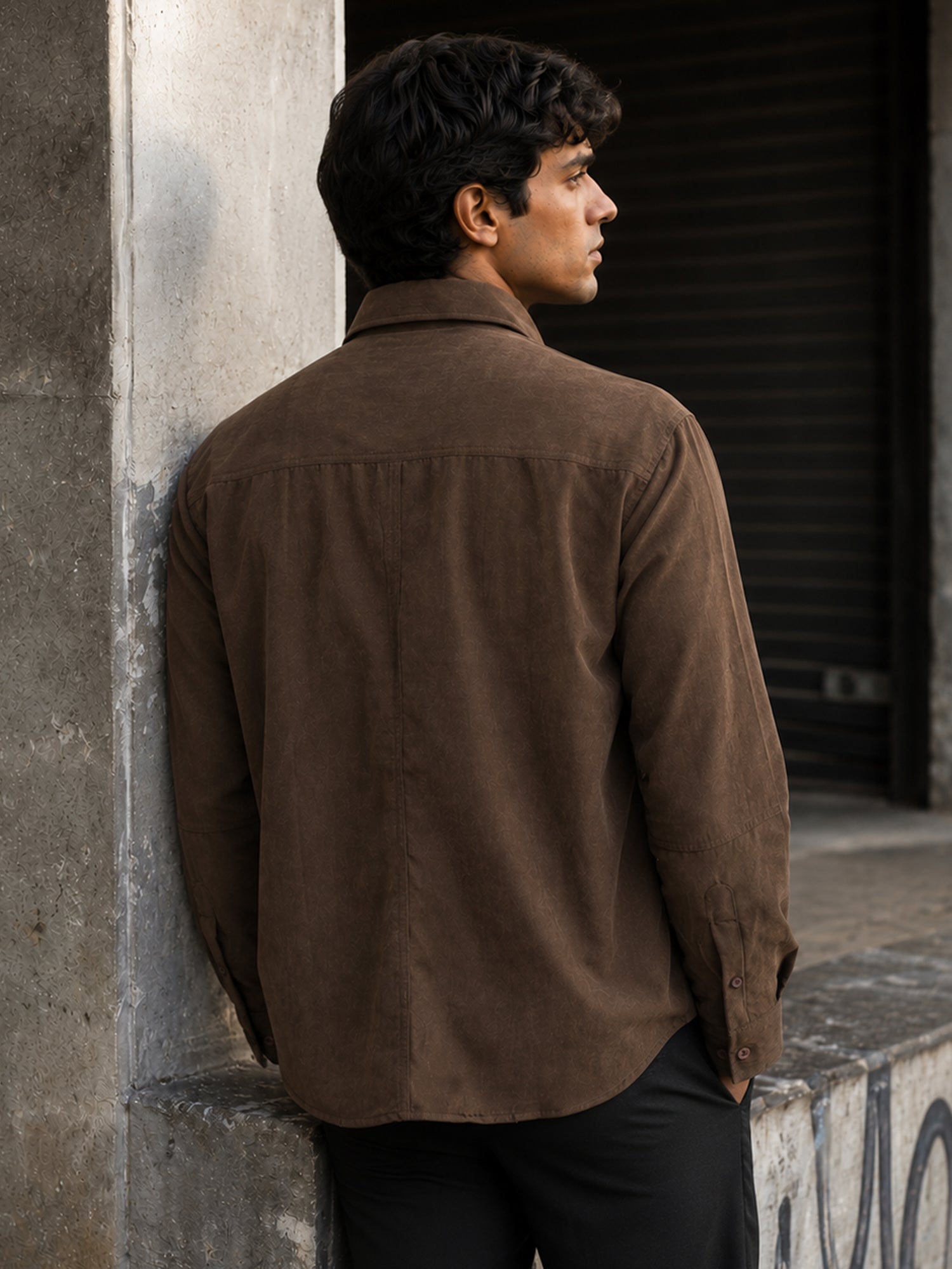 Men Brown Classic Casual Shirt