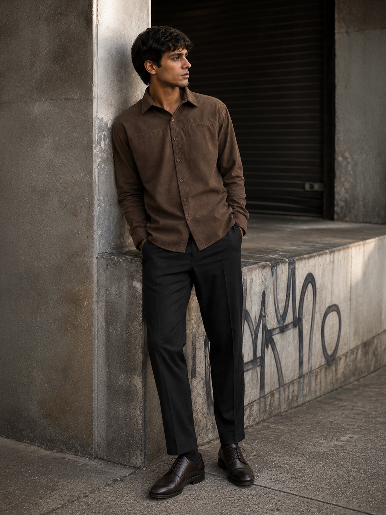 Men Brown Classic Casual Shirt
