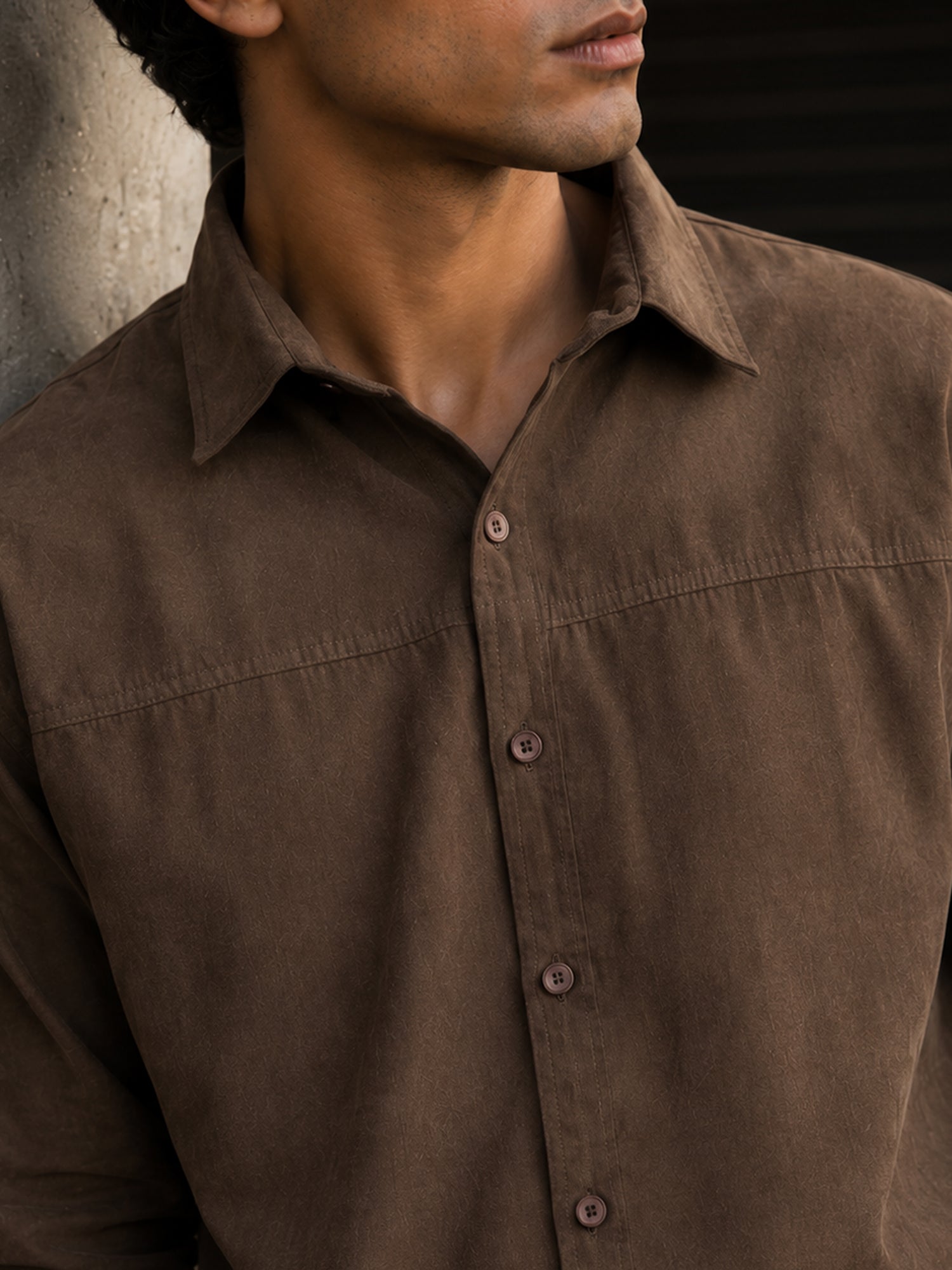 Men Brown Classic Casual Shirt