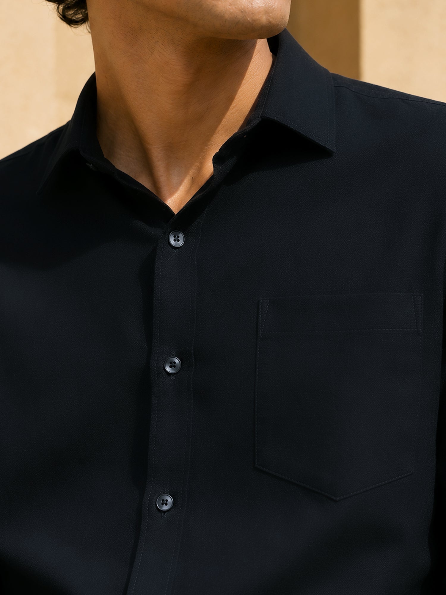 Men Black Solid Shirt