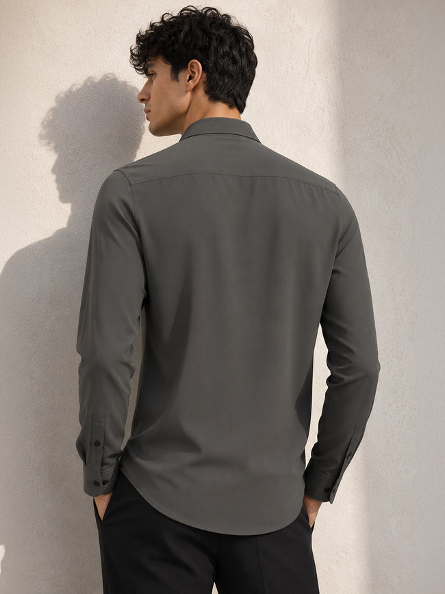 Men Grey Solid Shirt