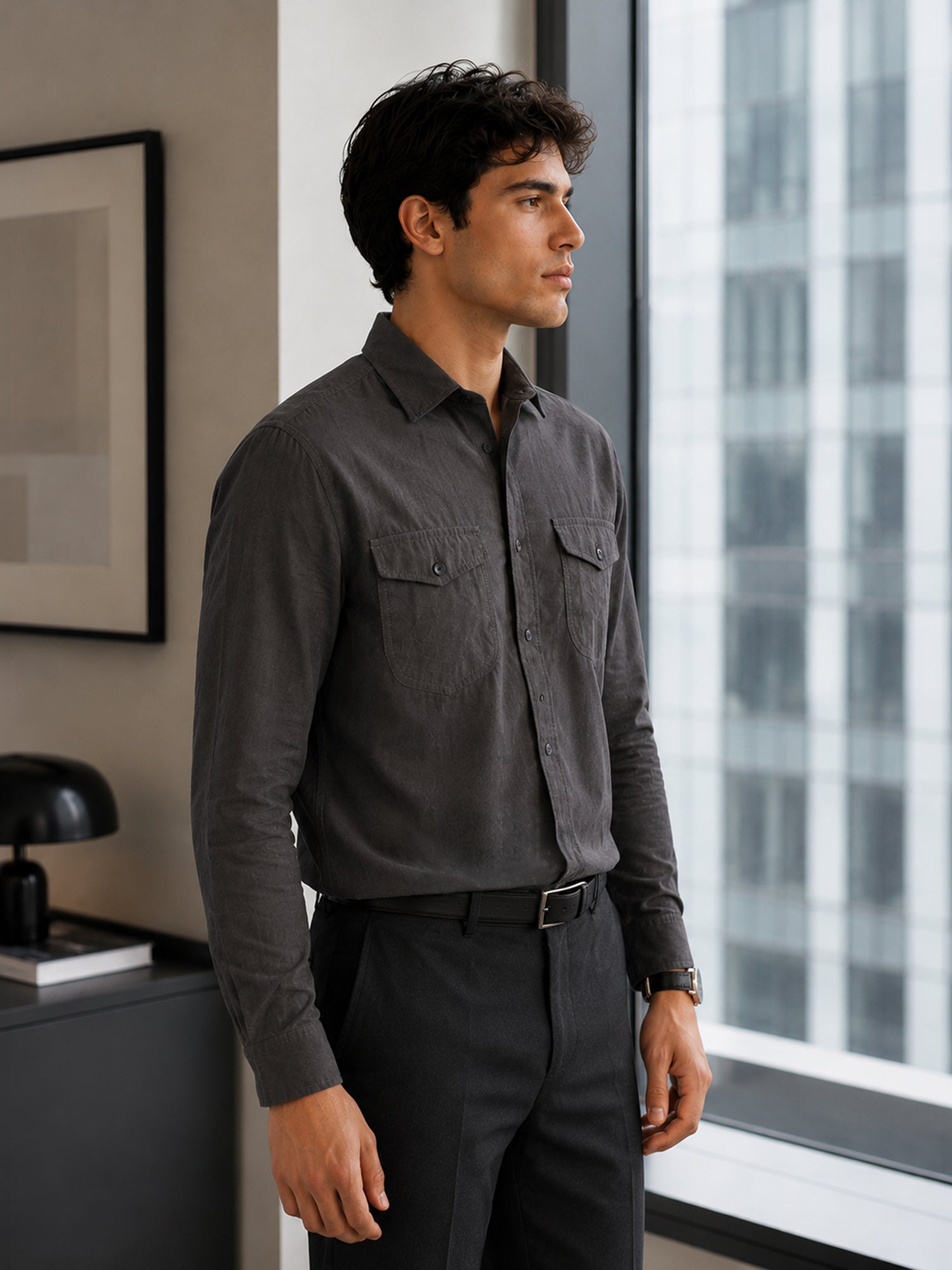 Men Grey Formal Shirt
