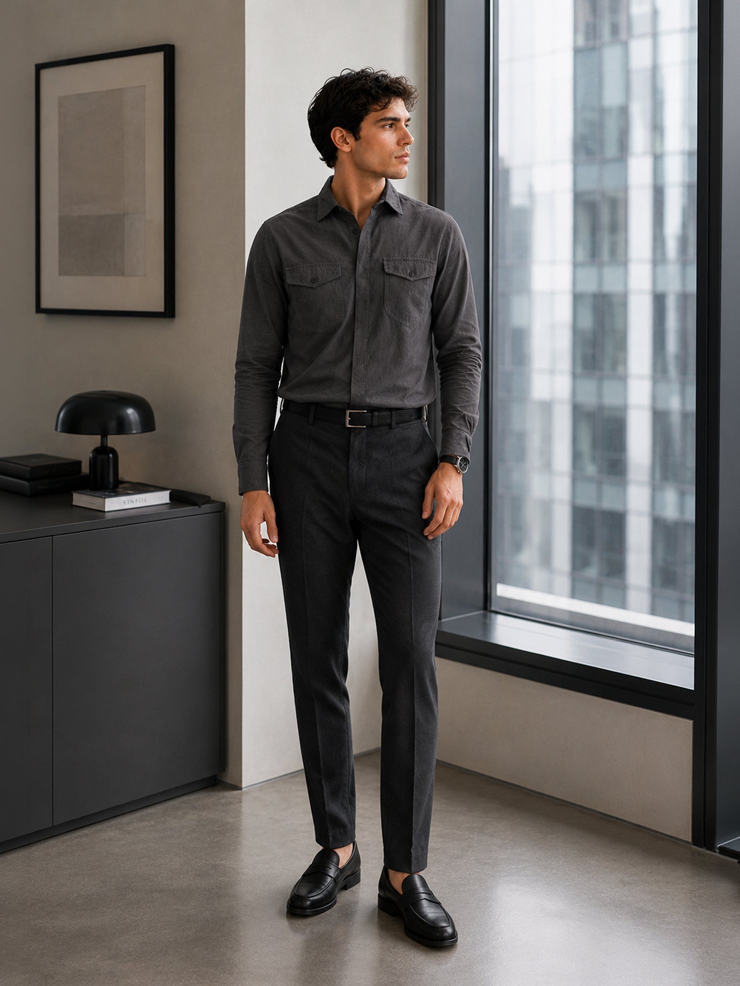 Men Grey Formal Shirt