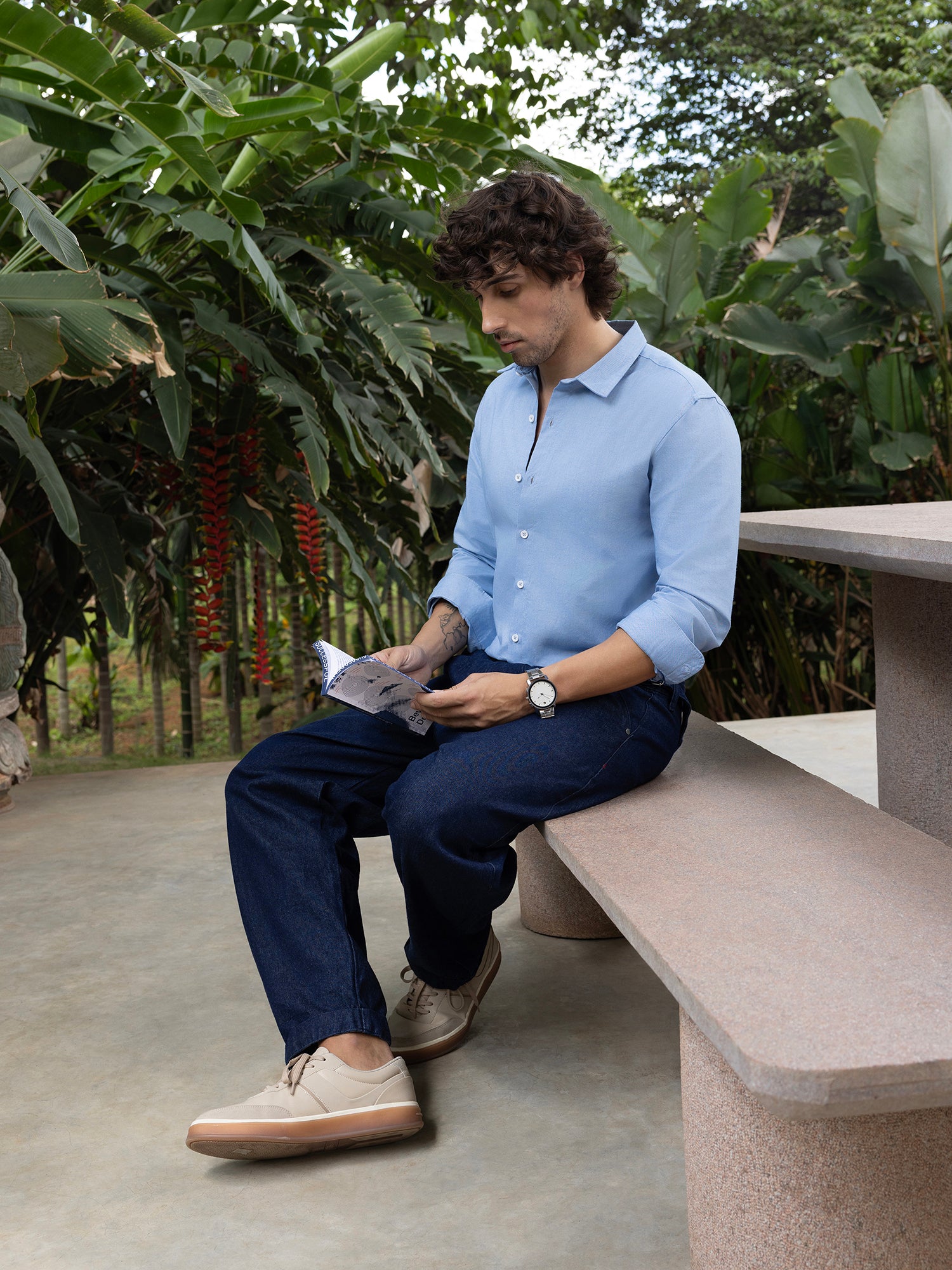Men Blue Solid Shirt