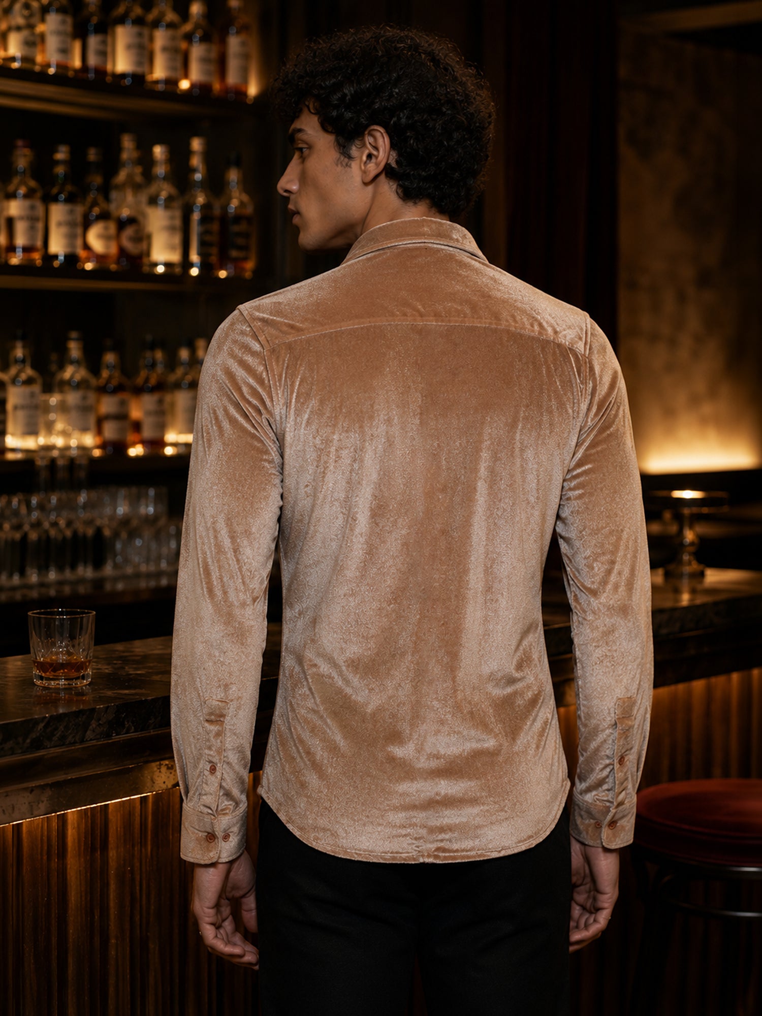 Men Brown Solid Party Shirt