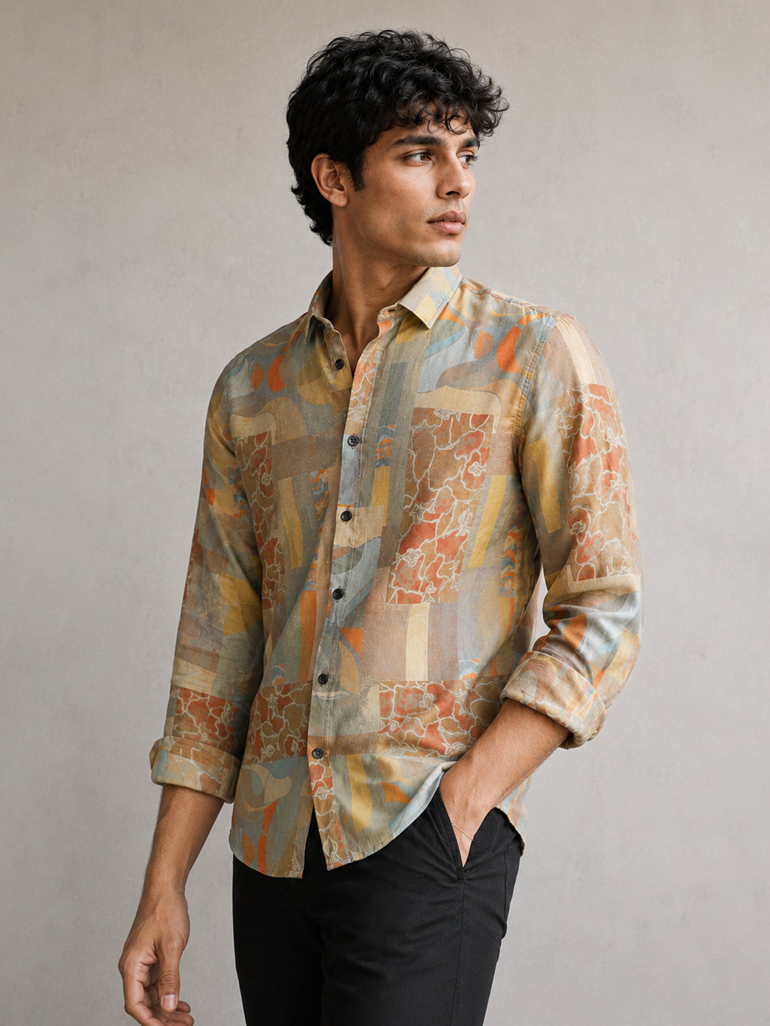 Men Multi Abstract Print Shirt