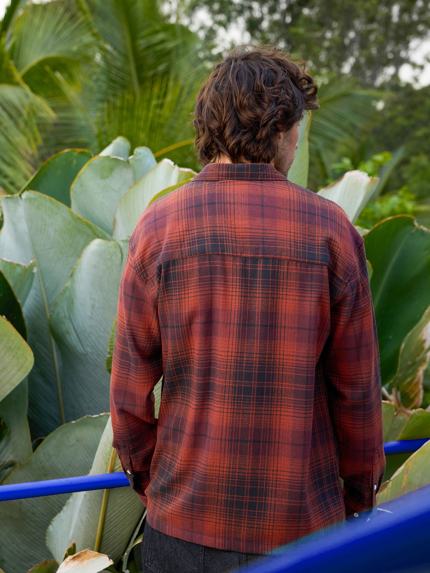 Men Red Tartan Checked Shirt