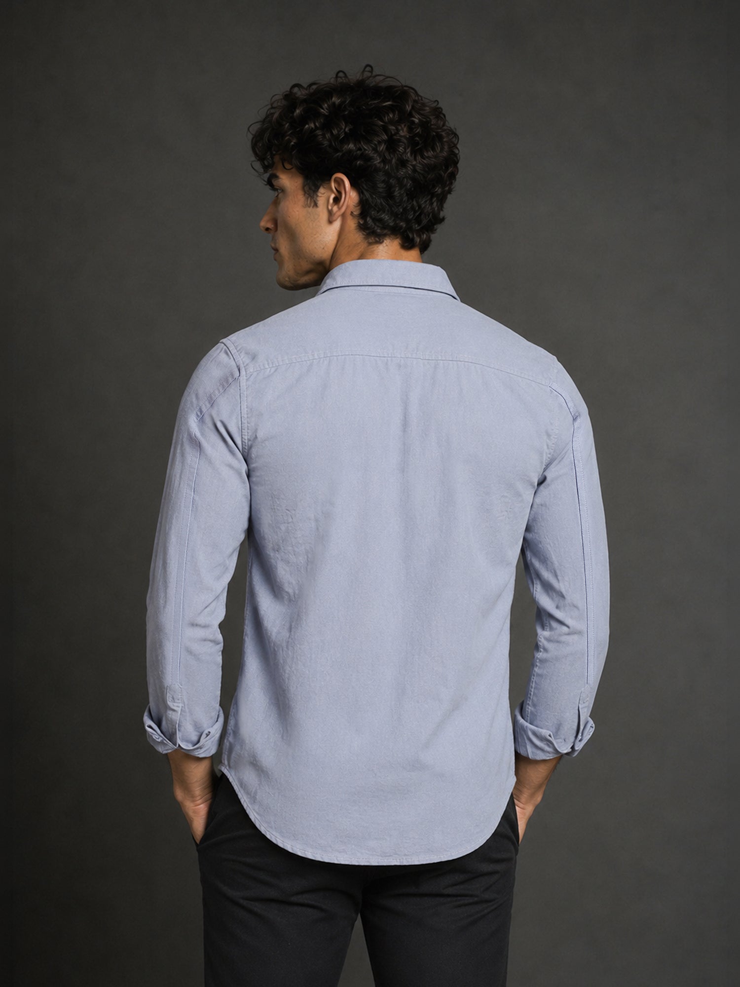 Men Blue Solid Shirt