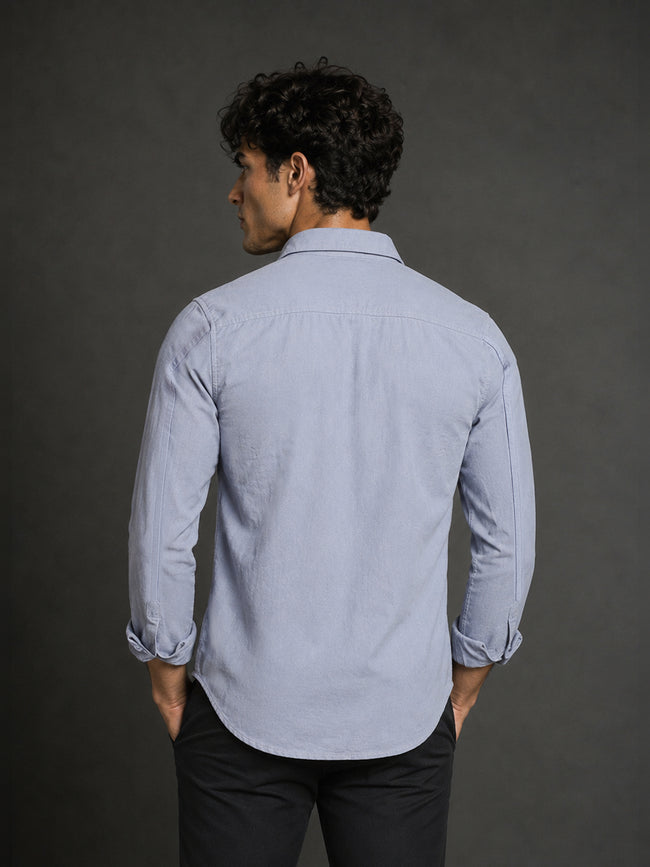 Men Blue Solid Shirt