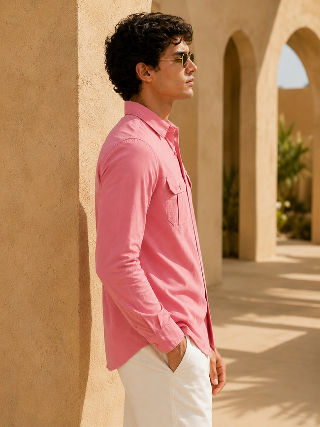 Men Pink Solid Shirt