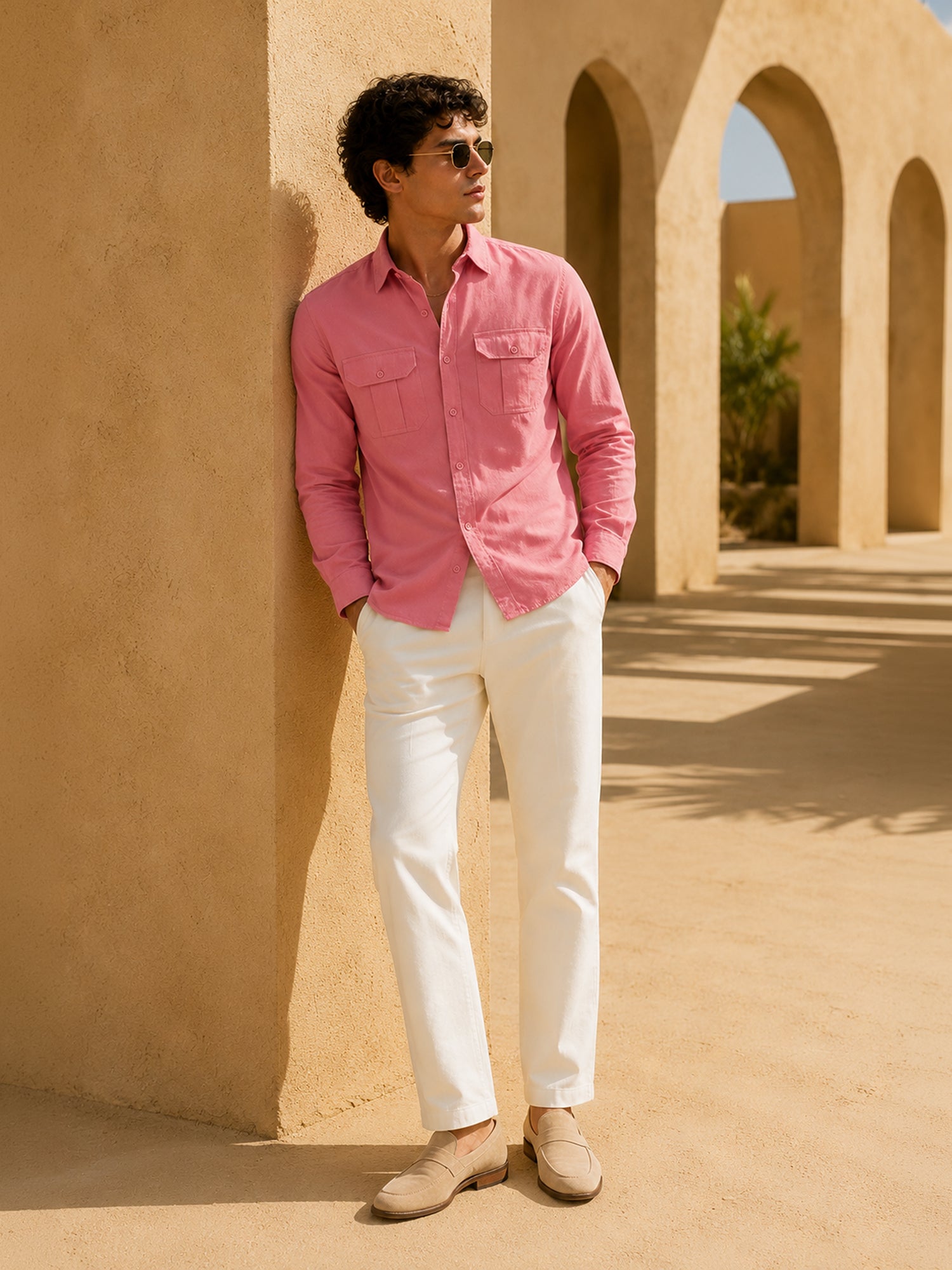 Men Pink Solid Shirt