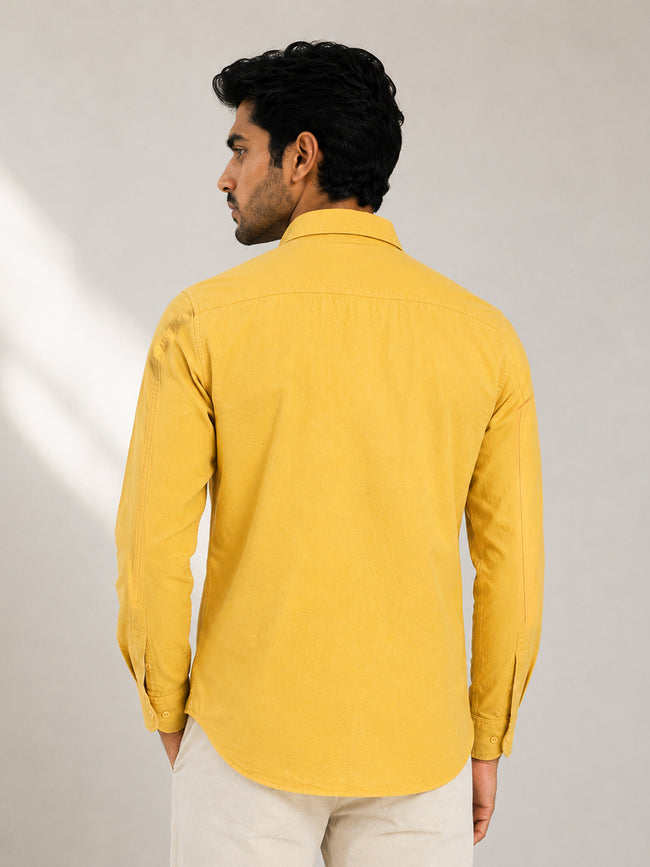 Men Yellow Solid Shirt