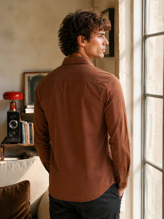 Men Brown Solid Shirt