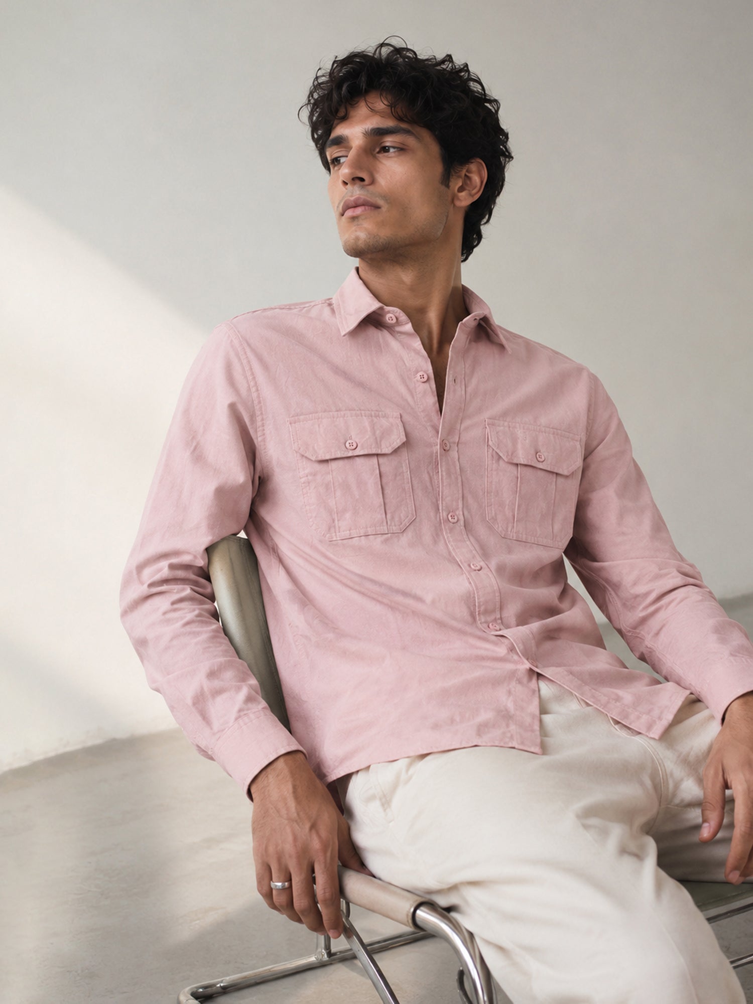 Men Pink Solid Shirt