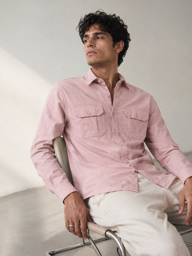 Men Pink Solid Shirt