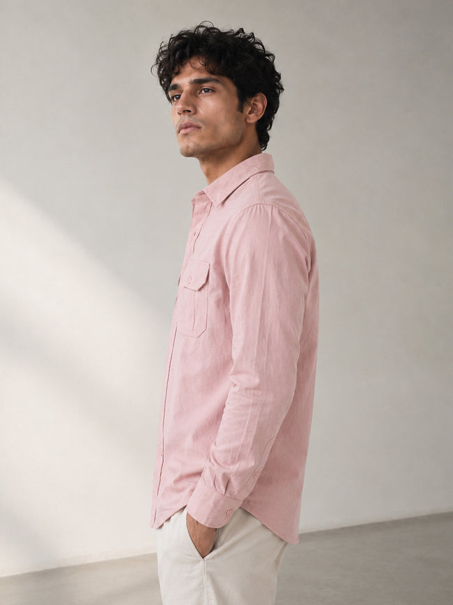 Men Pink Solid Shirt