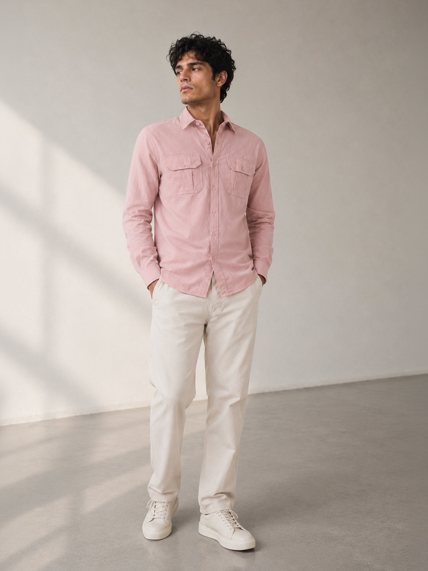 Men Pink Solid Shirt