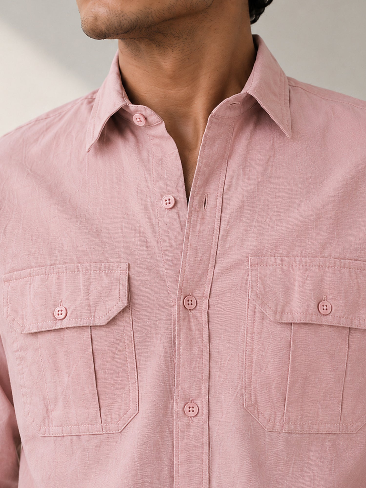 Men Pink Solid Shirt