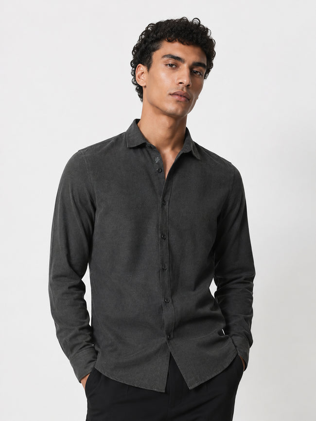 Men Charcoal Solid Shirt